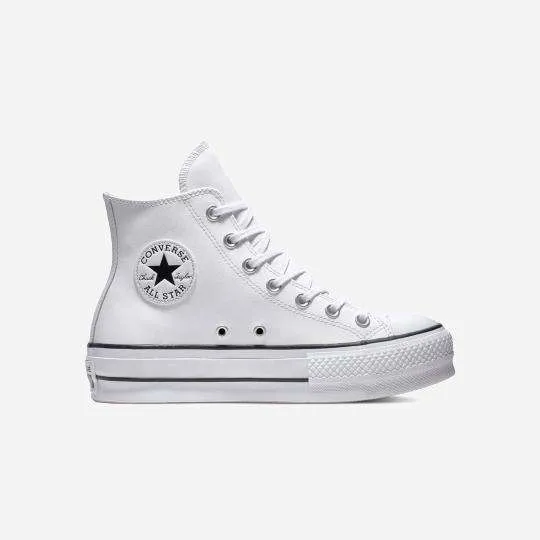 Converse All Star- Platform Leather Blancas