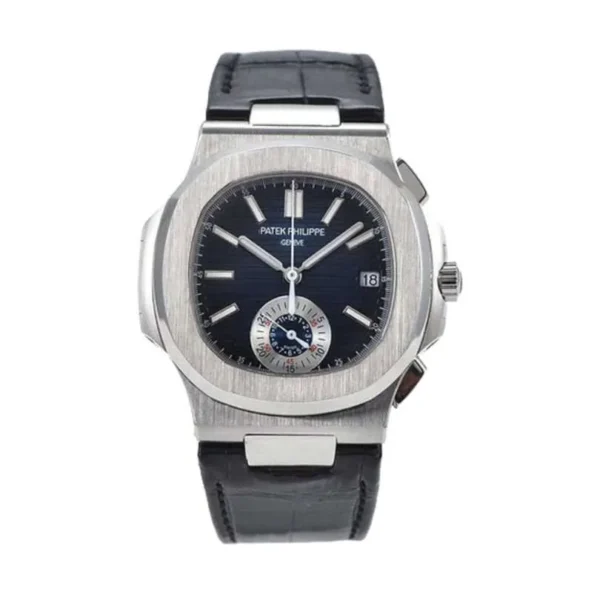 Patek Philippe Nautilus Chronograph Black Leather PTP007